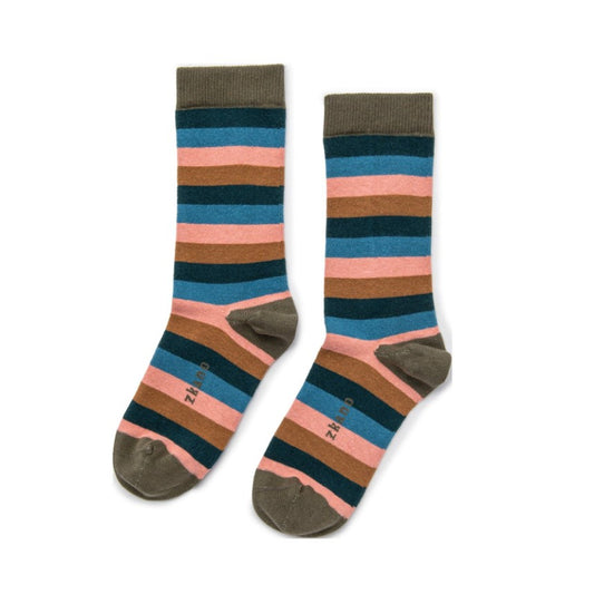 muted toned colored striped socks