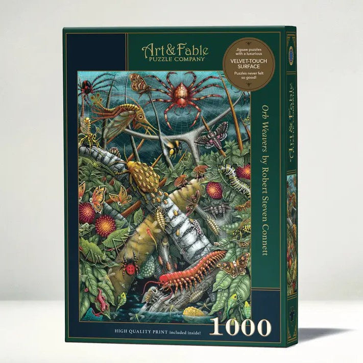 One thousand piece jigsaw puzzle featuring a design with lots of insects