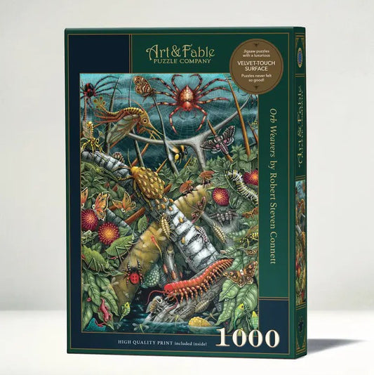 One thousand piece jigsaw puzzle featuring a design with lots of insects