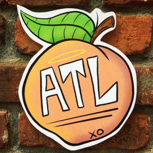 ATL Peach Wall Art Wood Cut