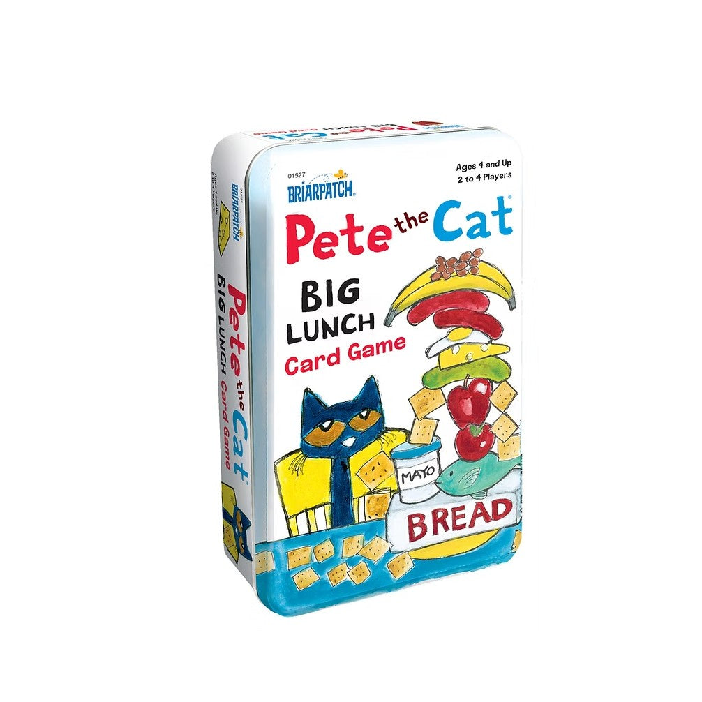 Pete the Cat Big Lunch Card game in a colorful tin