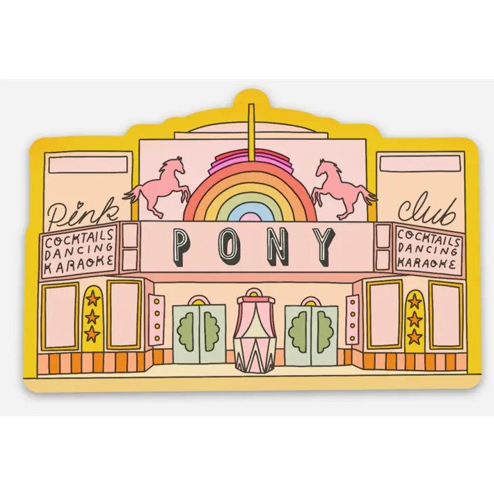 pink pony club marquee sign sticker