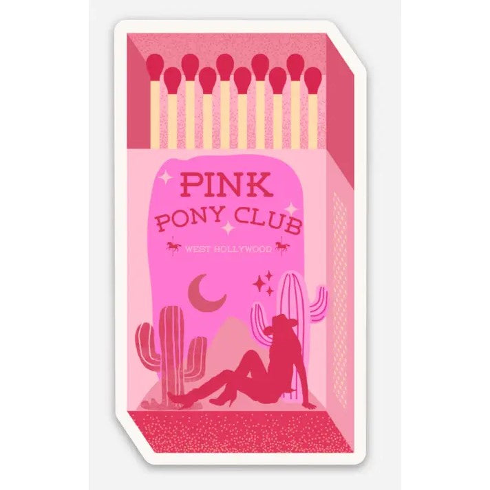 pink pony club west hollywood matchbox sticker