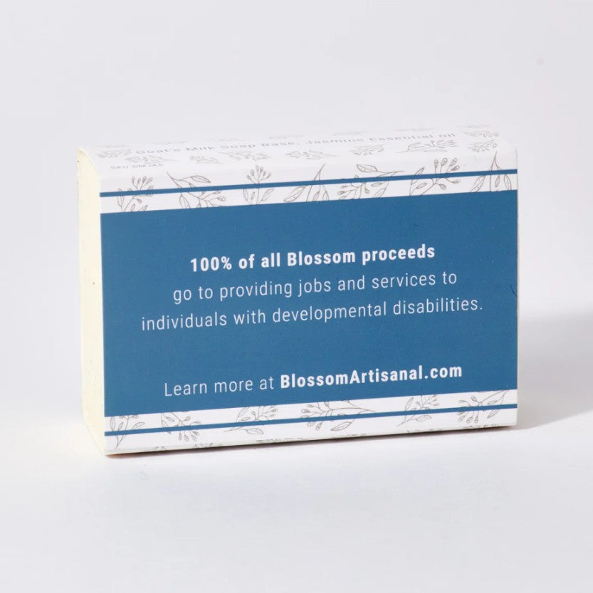 Card with text about Blossom Artisanal's impact on employment for individuals with developmental disabilities.