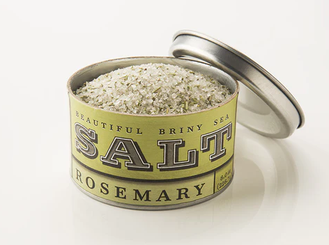 Rosemary and thyme sea salt inside a jar