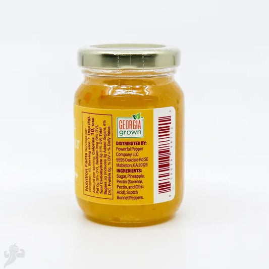 Jar of pineapple pepper jam