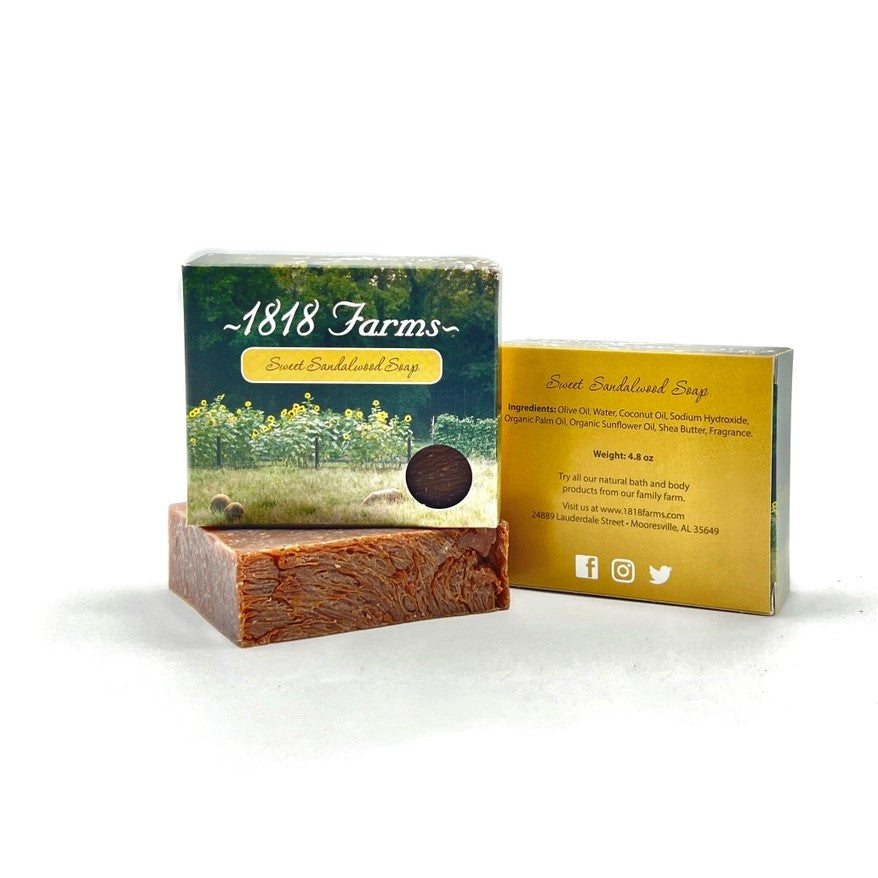 4.8 ounce soap with sweet sandalwood scent