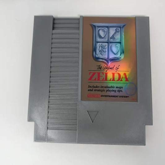 Large gray 3d printed Gameboy cartridge for the Legend of Zelda