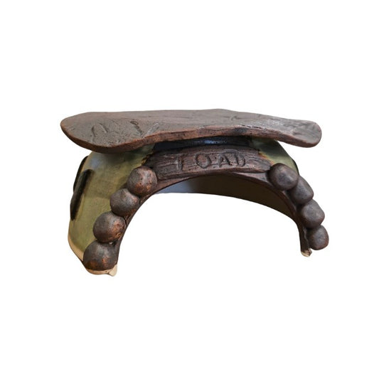Ceramic green toad house