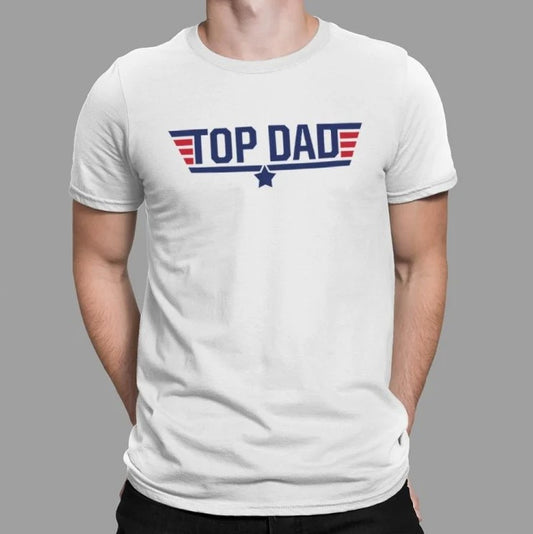 top dad t-shirt in the style of top gun