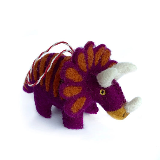 ticeratops wool felt ornament