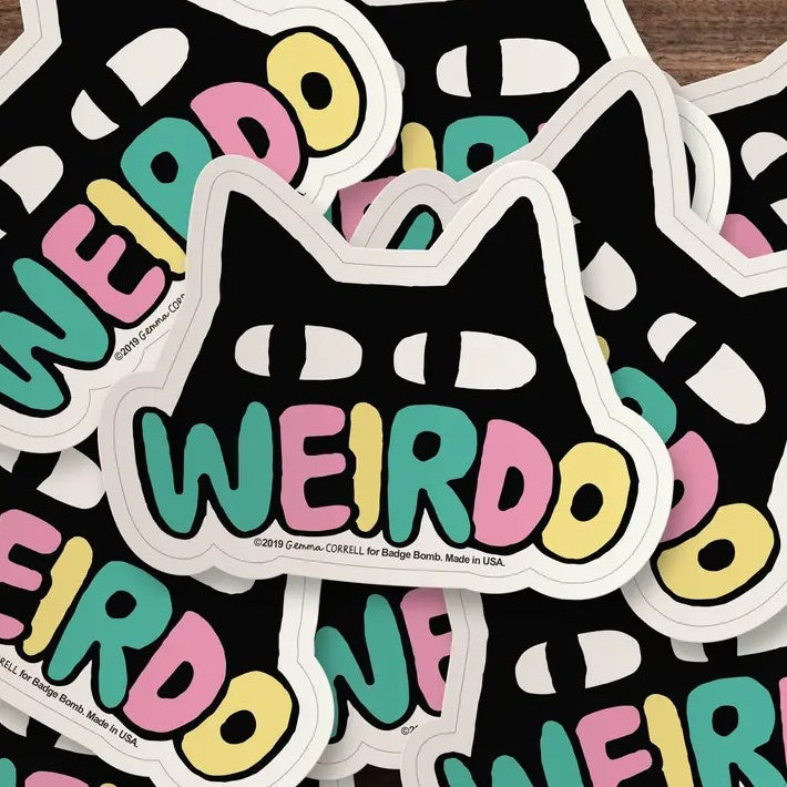 Weirdo Black Cat Sticker