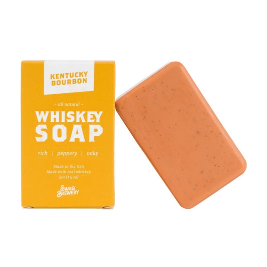 Kentucky bourbon scented soap bar with rich, peppery and oaky notes