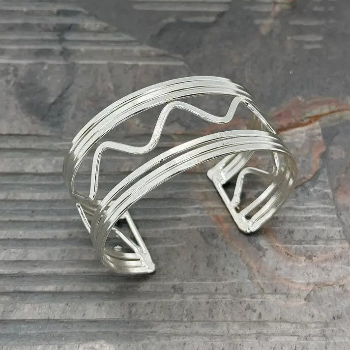 Zigzag Silver Cuff Bracelet