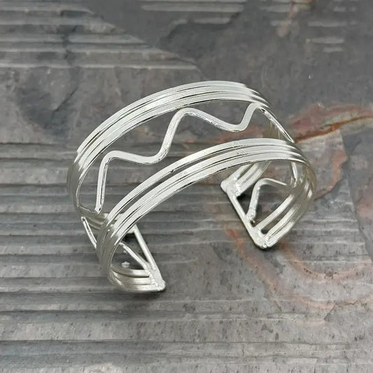 Zigzag Silver Cuff Bracelet