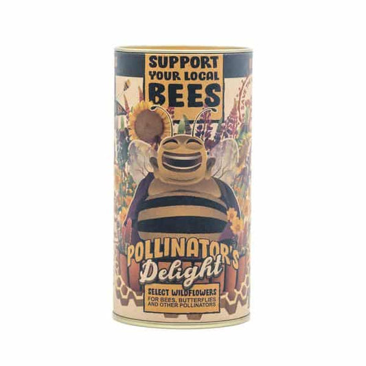 tin can of seeds for bees