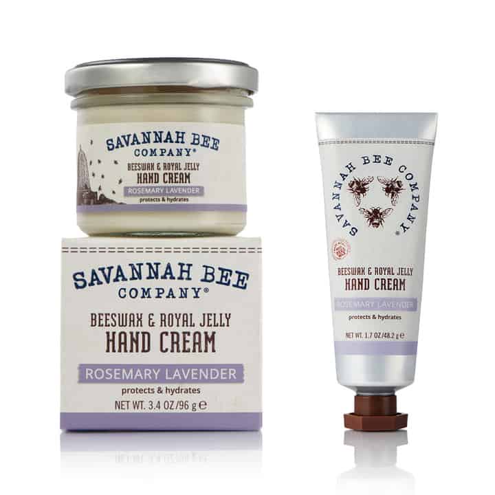savannah bee hand cream jar and tube rosemary lavender