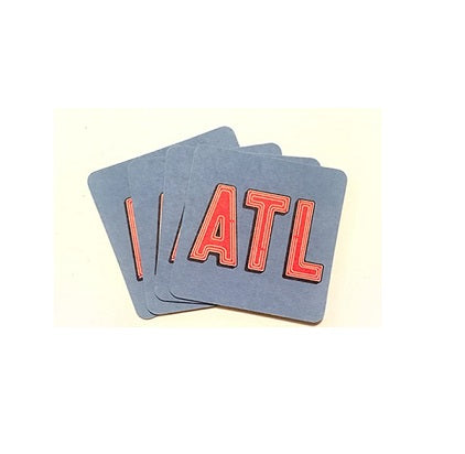 atl neon set of four paper coasters