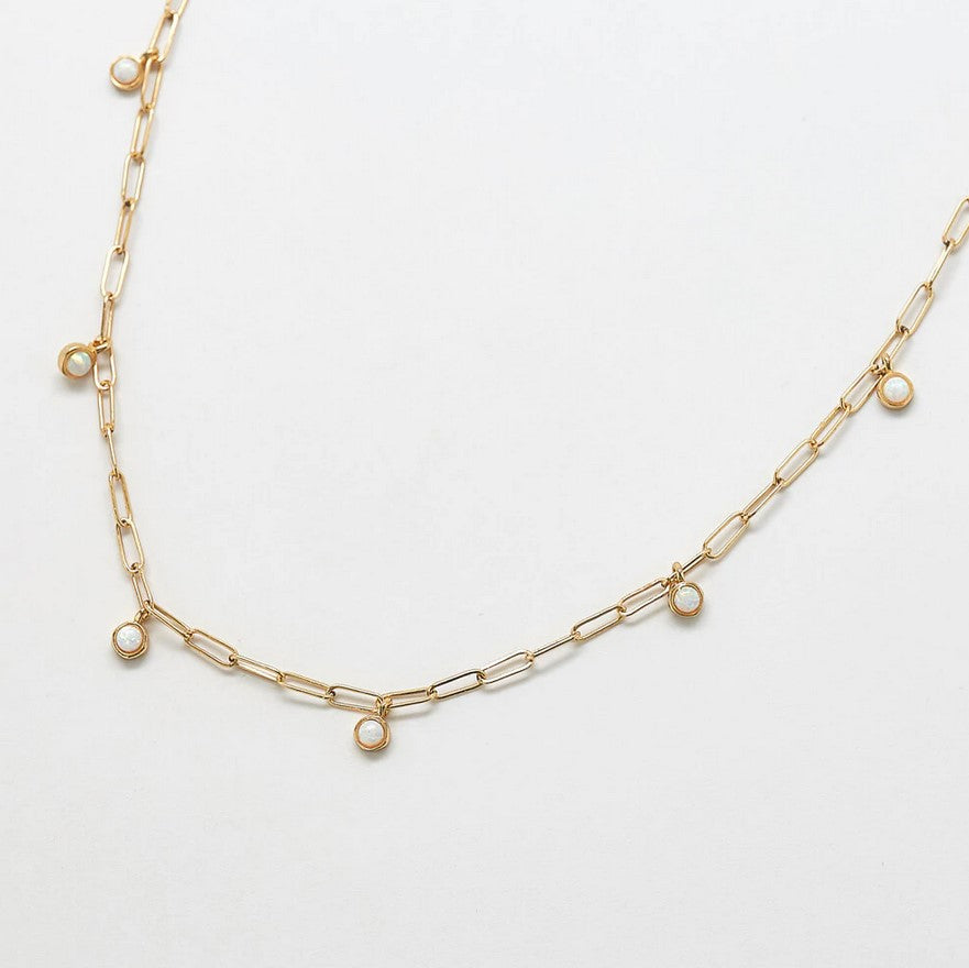 Chain Link Opal Choker Necklace