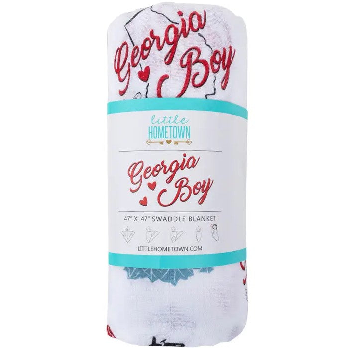 Georgia Boy swaddle blanket packaging