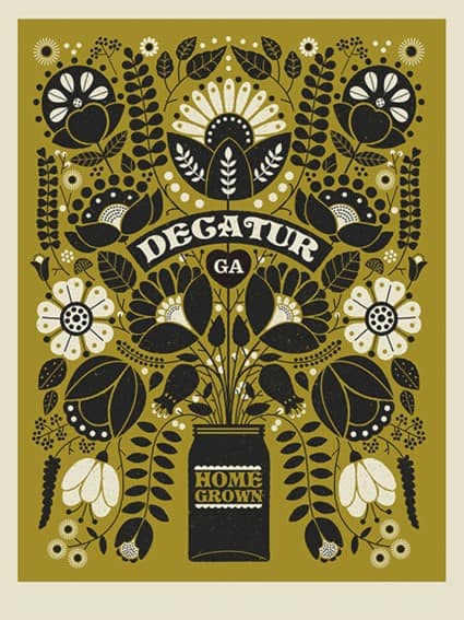 decatur ga green floral homegrown print