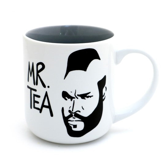 mug with Mr. T that says Mr. tea as a pun