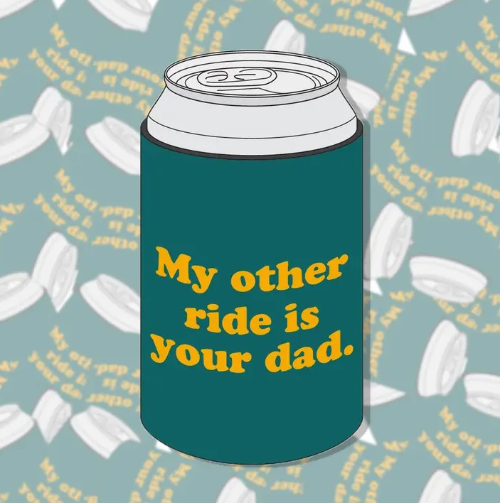 Mock-up of can koozie by Bobby k boutique