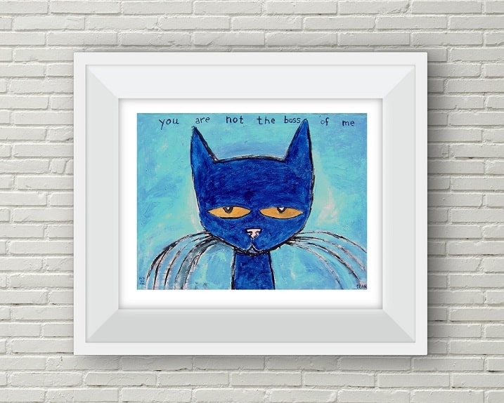 pete the cat you're not the boss of me framed art print