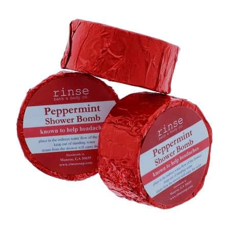 peppermint shower bomb by rinse bath and body