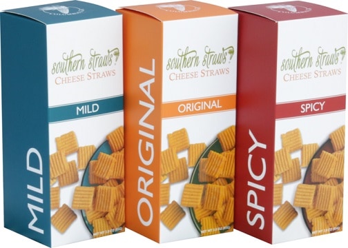various flavors of southern straws cheese straws