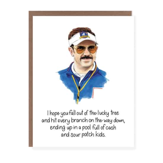 watercolor ted lasso birthday card
